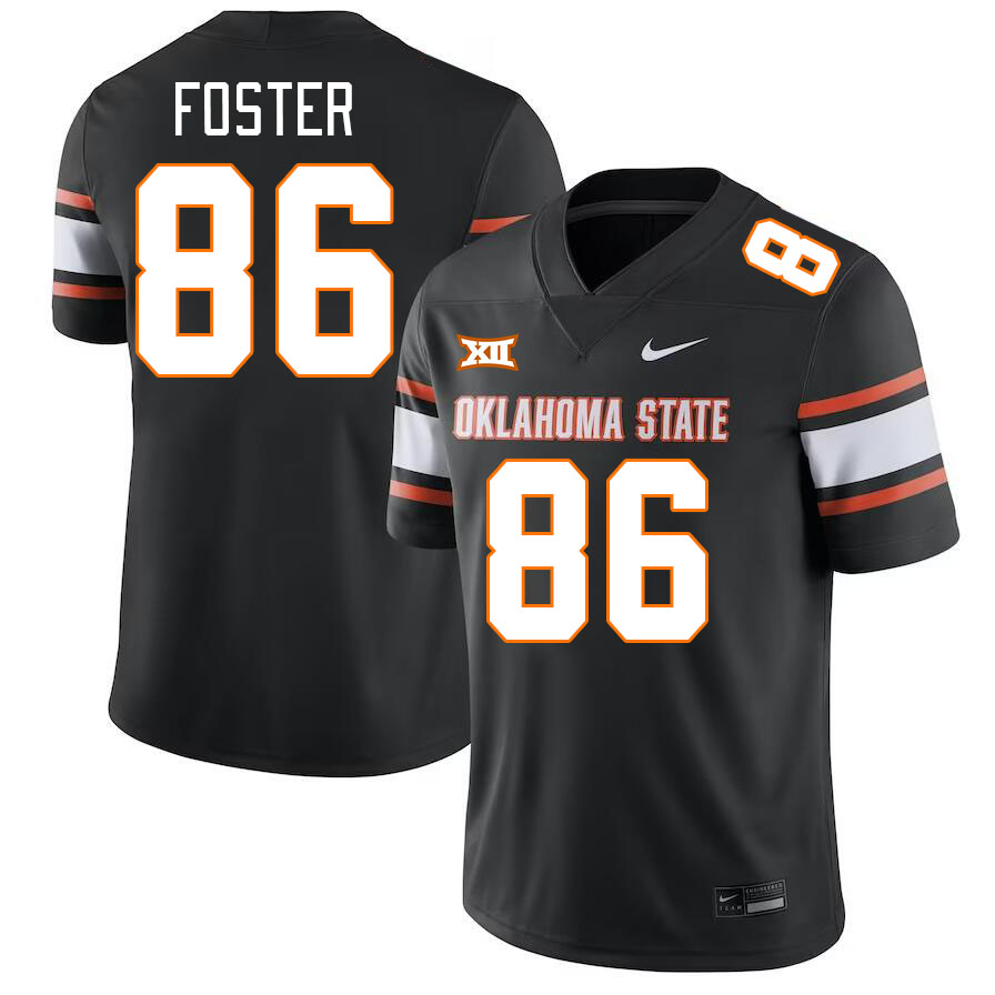 Men #86 Tyler Foster Oklahoma State Cowboys College Football Jerseys Stitched-Black